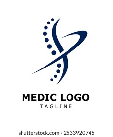 Plantilla del diseño del logotipo de la columna vertebral. icono para la tecnología de la ciencia