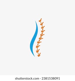 Spine logo design vector for backbone care with creative element concept