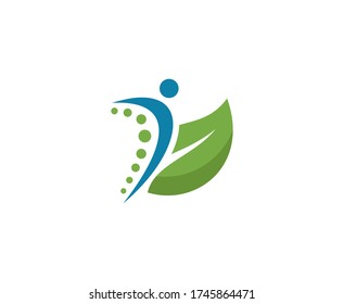 Spine logo medicine leaf vector icon 