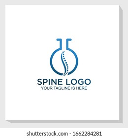 spine logo template design vector, medical, digital health logo vector
