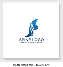 spine logo template design vector, medical, digital health logo vector