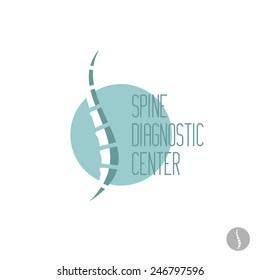 Spine logo template. Medical diagnostic, care sign.