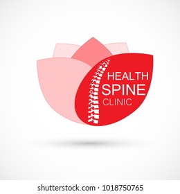 Spine lotus logo clinic medicine chiropractic backbone health illustration