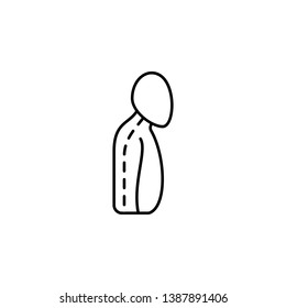 spine, man, curve icon. Simple thin line, outline vector of Bone injury icons for UI and UX, website or mobile application