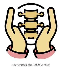 Spine massage icon. Outline spine massage vector icon color flat isolated