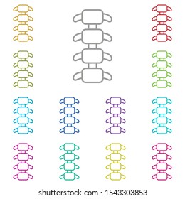 Spine multi color icon. Simple thin line, outline vector of bone injury icons for ui and ux, website or mobile application