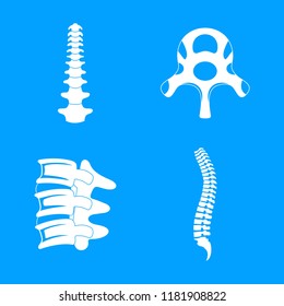 Spine orthopedic vertebra icons set. Simple illustration of 4 spine orthopedic vertebra vector icons for web