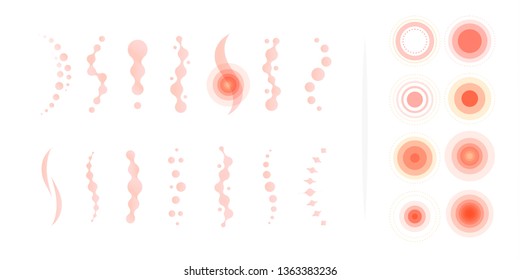 Spine pain. Backache abstract vector icons. Medical unusual isolated infographic elements. Vector illustration.