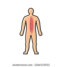 spine pain body ache color icon vector. spine pain body ache sign. isolated symbol illustration