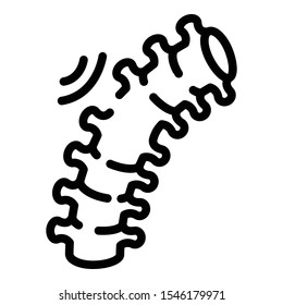 Spine pain icon. Outline spine pain vector icon for web design isolated on white background