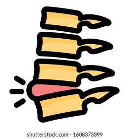 Spine pain icon. Outline spine pain vector icon for web design isolated on white background