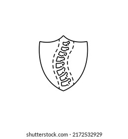 Spine protection simple thin line icon vector illustration