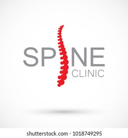 Spine red creative logo clinic medicine chiropractic backbone health illustration