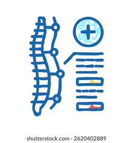 spine stabilization and reconstruction doodle icon sketch vector. spine stabilization and reconstruction sign. isolated symbol illustration