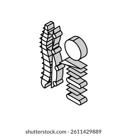 spine stabilization and reconstruction isometric icon vector. spine stabilization and reconstruction sign. isolated symbol illustration