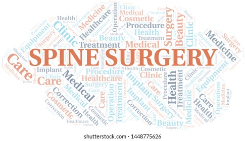 Spine Surgery Word Cloud Vector Made With Text Only