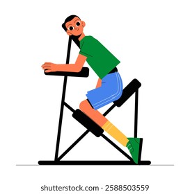 Spine Trainer Equipment In Flat Vector Illustration Symbolizing Posture Correction, Back Support, And Ergonomic Fitness, Isolated On White Background