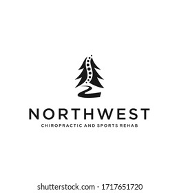 spine tree logo icon vector designs