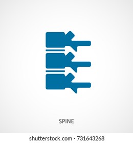 Spine vector icon. Spine diagnostics and therapy symbol.