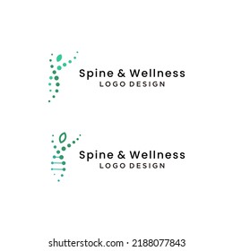 diseño vectorial del logotipo de ADN de bienestar de espina dorsal.concepto de icono genético espiral