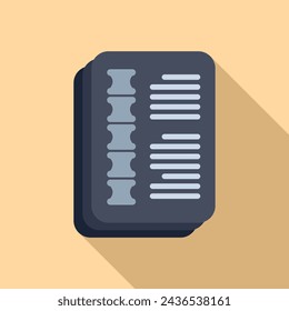 Spine Xray image icon flat vector. Clinic machine person. Thorax beam
