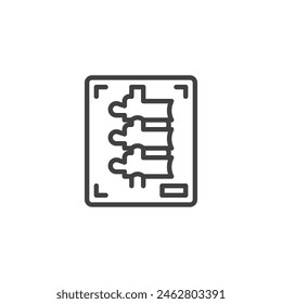 Spine X-Ray line icon. linear style sign for mobile concept and web design. Human spine x ray outline vector icon. Symbol, logo illustration. Vector graphics