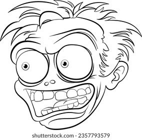 A spine-chilling vector illustration of a man's face