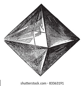 Spinel, vintage engraving. Old engraved illustration of Spinel isolated on a white background.  Trousset encyclopedia (1886 - 1891).