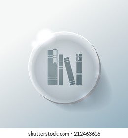 the spines of books.