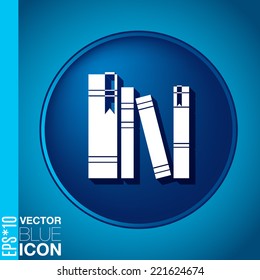 the spines of books. icon symbol of a science and literature