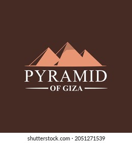 Pirámide rosa del diseño del logo de Giza