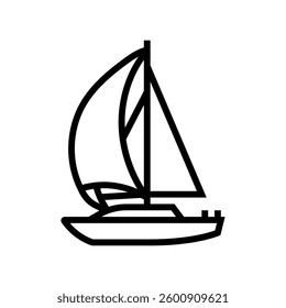 spinnaker sail sailing sport line icon vector. spinnaker sail sailing sport sign. isolated contour symbol black illustration