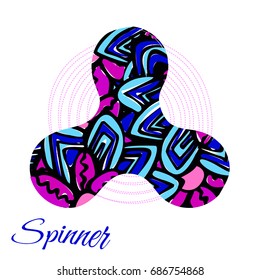 Spinner abstract floral pattern toy icon vector illustration