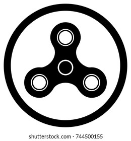 Spinner black icon. Vector fidget hand label monochrome, spinner circulation icon toy illustration