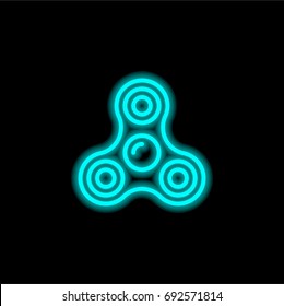 Spinner blue glowing neon ui ux icon. Glowing sign logo vector