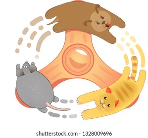 Spinner dog cat mouse