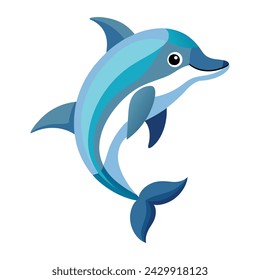 Spinner dolphin Animal flat vector illustration