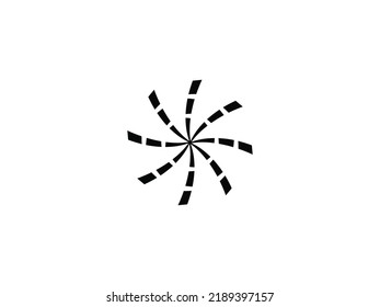 Spinner .eps logo Fan Vectors with different styles. Abstract vector graphics of an icon. Lines in motion. Vector image for app icons, company logos and adverts visuals. Illusion in logo art.