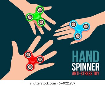 Spinner fidget on the hands vector illustration