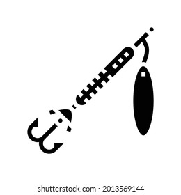 spinner fishing accessory glyph icon vector. spinner fishing accessory sign. isolated contour symbol black illustration
