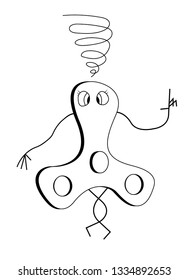 spinner girl outline