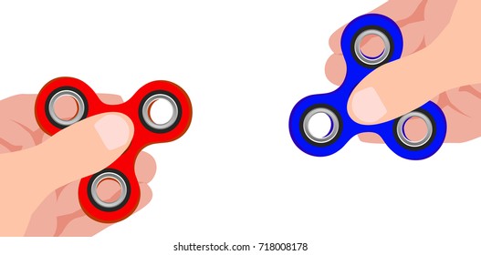 Spinner in hand on a white background.
