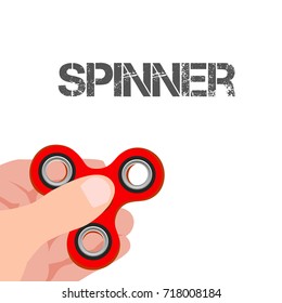 Spinner in hand on a white background.