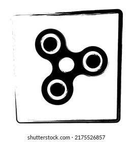 Spinner Icon. Brush Frame. Vector Illustration.