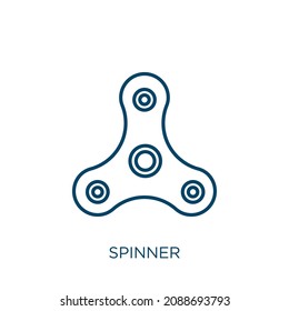 spinner icon. Thin linear spinner outline icon isolated on white background. Line vector spinner sign, symbol for web and mobile