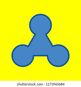 Spinner icon. Vector. Office style blue icon at yellow background.