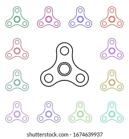 Spinner line multi color style icon. Simple thin line, outline vector of toys icons for ui and ux, website or mobile application