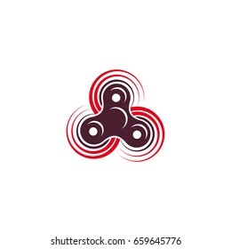 Spinner logo design. Bearing cool modern device icon. Entertaining gaming simple mechanism for fan, soothing. vector illustration eps10.