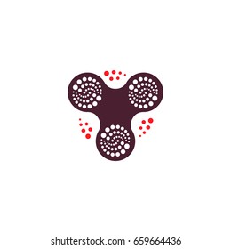 Spinner logo design. Bearing cool modern device icon. Entertaining gaming simple mechanism for fan, soothing. vector illustration eps10.
