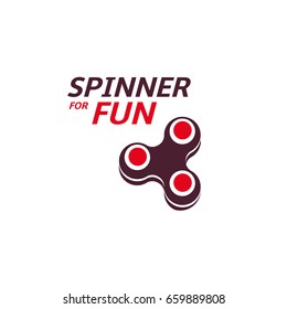 Spinner logo design. Bearing cool modern device icon. Entertaining gaming simple mechanism for fan, soothing. vector illustration eps10